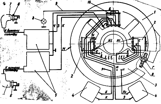 Схема системы зажигания и освещения мотора Ветерок-8М