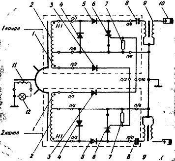 Электрическая схема блока электронного зажигания мотора Ветерок-8М