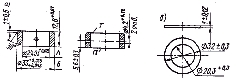 Обойма (а) и шайба (б) игольчатого подшипника верхней опоры коленчатого вала моторов Ветерок