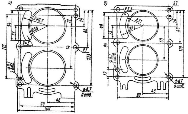 Шаблон для обработки продувочных каналов моторов Ветерок-12 и Ветерок-8